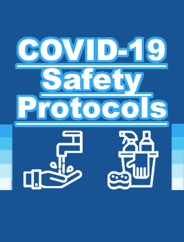  Graphic with Headline reading COVID-19 Safety Protocols